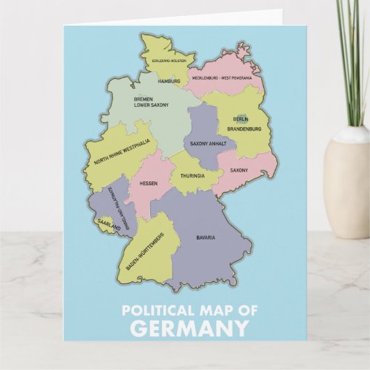Politieke kaart van Duitsland Ansichtkaart (Voorkant)