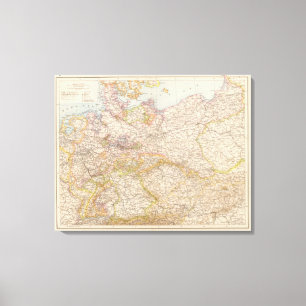 Politieke kaart van Duitsland Canvas Afdruk