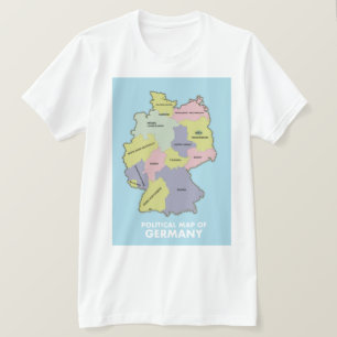 Politieke kaart van Duitsland T-shirt