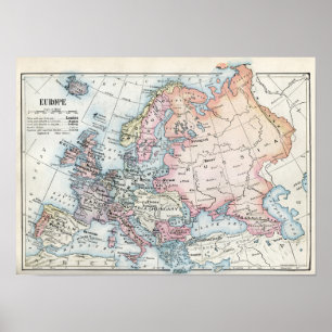 Politieke kaart van Europa (1916) Poster