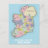 politieke kaart van Ierland . (Voorkant)
