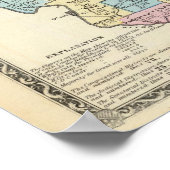 Politieke kaart van Illinois Poster (Hoek)