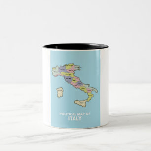 Politieke kaart van Italië Tweekleurige Koffiemok