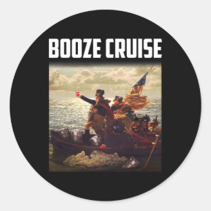 Politieke partij Booze Cruise Shades en Red Cups T Ronde Sticker