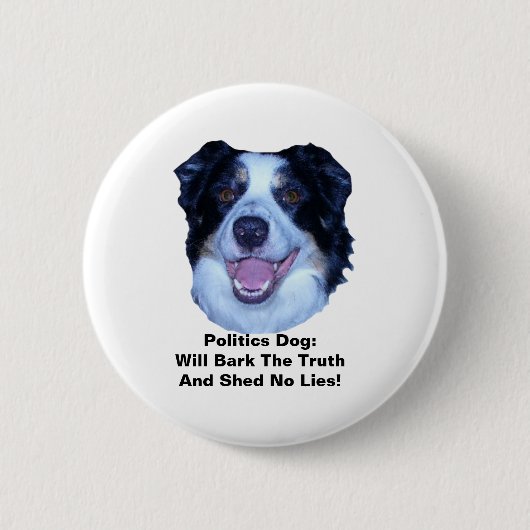Politieke Rand Collie Truth Round Button (Voorkant)