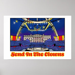 Politieke Satire Stuur De Clowns Het Witte Huis Poster