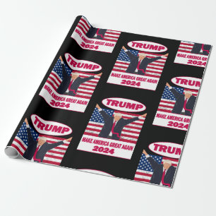Politieke Trump 2024 Amerikaanse vlag verkiezing Cadeaupapier