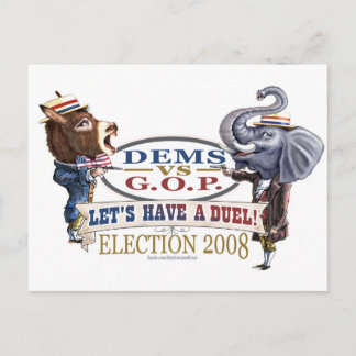 Politieke verkiezingen 2008 in Mascot Briefkaart