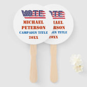 Politieke verkiezingscampagne handwaaier (Voorkant en achterkant)