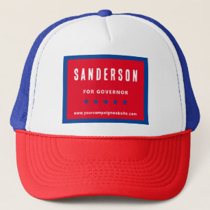 Politieke verkiezingscampagne naam rood-wit blauw trucker pet