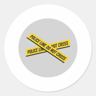 Politielijn Niet Overschrijden Ronde Sticker