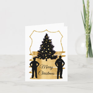 Politieman Badge Kerstboom Wenskaart Kaart