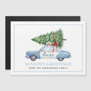 Politieman Kerstboom Auto Magnetische Kaart