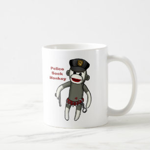 Politieman Sock Monkey Koffiemok