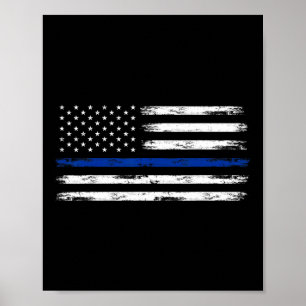 Politieman VS Verenigde Staten Amerikaanse Vlag Du Poster
