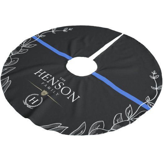 Politiemonogram | Thin Blue Line Kerstmis Kerstboom Rok (Gekanteld)