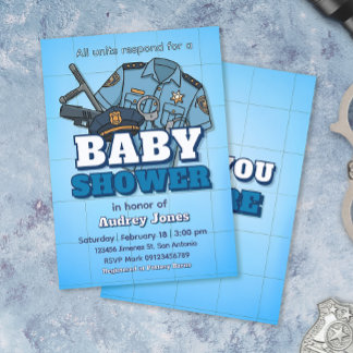 Politiemotief Baby Shower Kaart