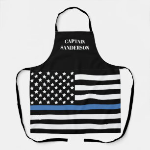 Politienaam Thin Blue Line American Flag Officer Schort