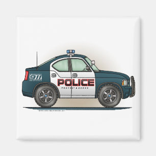 Politieonderschepper auto Car Car Square Magnet Magneet