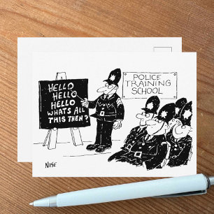 Politieopleiding Cartoon Briefkaart