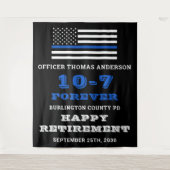 Politiepartij Thin Blue Line Happy Retirement Wandkleed (Voorkant)