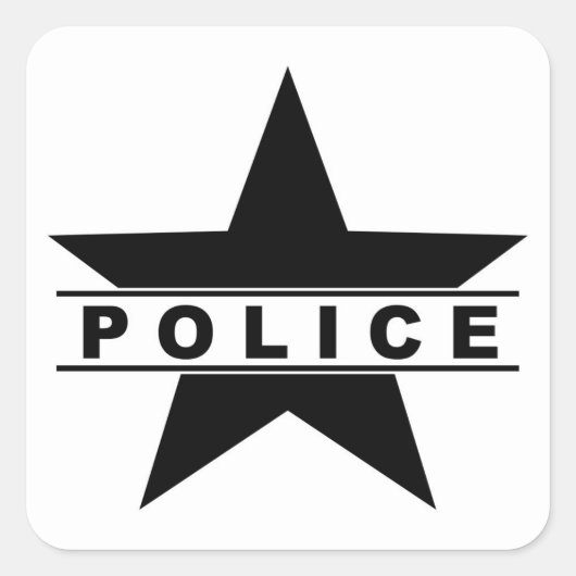 politiestrijdtekstafdeling badge law symbool vierkante sticker (Voorkant)