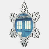 politietelefoon Openbare telefooncel Tin Sneeuwvlok Ornament (Rechts)