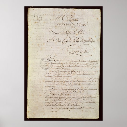 Politieverslag van de begeleider van Napoleon Poster (Voorkant)