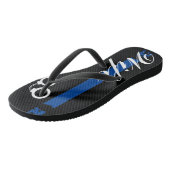 Politievrouw Thin Blue Line Teenslippers (Schuin)