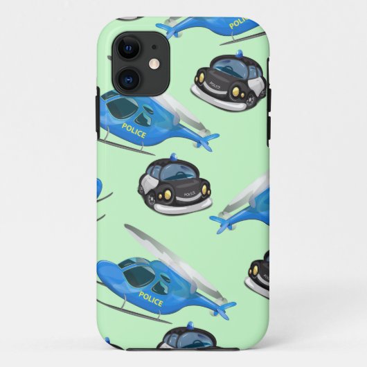 Politiewagen en helikopter Case-Mate iPhone case (Achterkant)