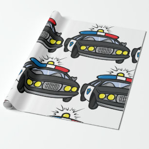 Politiewagen met knipperende sirenes cadeaupapier