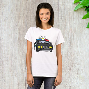 Politiewagen met knipperende sirenes t-shirt