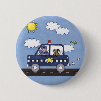 Politiewagen Ronde Button 5,7 Cm