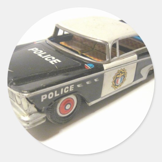 Politiewagen Ronde Sticker (Voorkant)