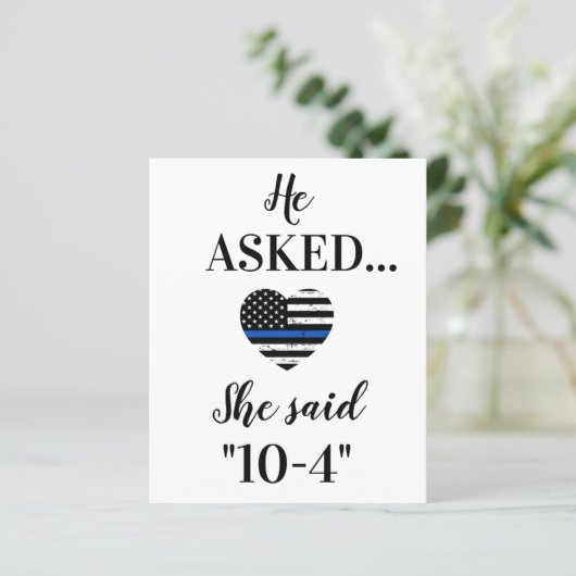 Politiewetshandhavingsweddenschap sparen de datum (Staand voorkant)