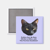 Politique Chat Aucun Rats Sera En Bureau Magnet Sq (Recto/Verso)