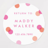 Polk a stit confetti waterbestendige kindersticker labels (Design 2)