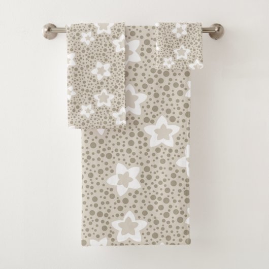 Polka beige point rétro avec étoiles et fleurs (En situation)