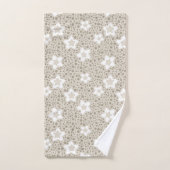 Polka beige point rétro avec étoiles et fleurs (Serviette à main)