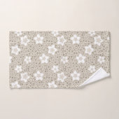 Polka beige point rétro avec étoiles et fleurs (Serviette à main)
