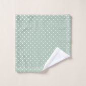 Polka blanc vert (Gant de toilette)