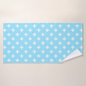 Polka blanche croise sur bleu bébé (Serviette de bain)