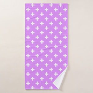 Polka blanche croise sur lilas