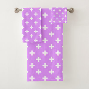 Polka blanche croise sur lilas