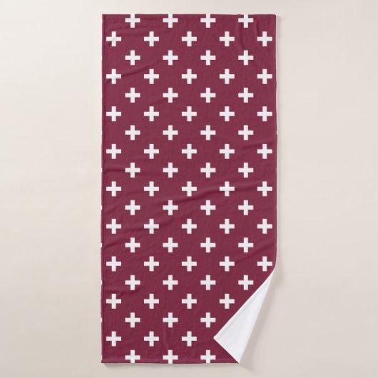 Polka blanche croise sur mûrier (Serviette de bain)