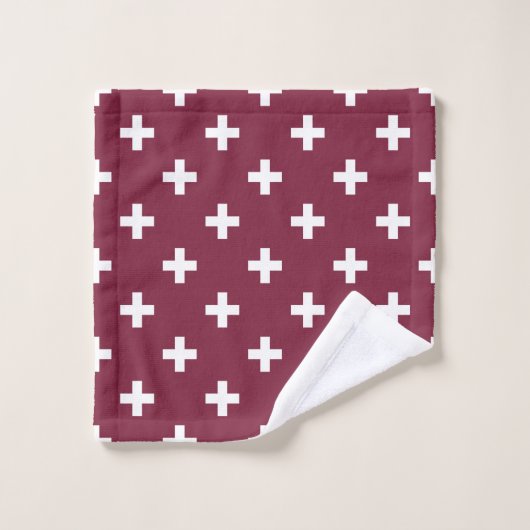 Polka blanche croise sur mûrier (Gant de toilette)