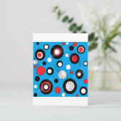 Polka Blue Briefkaart (Staand voorkant)