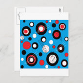 Polka Blue Briefkaart (Voorkant / Achterkant)