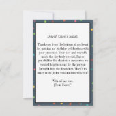 Polka colorée point d'anniversaire Merci photo (Dos)