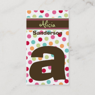Polka Colour Snoep Stippen Monogram Alphabet Fun C Visitekaartje